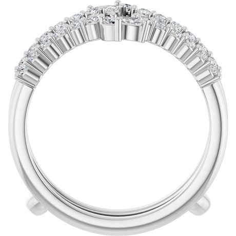 Platinum Marquise Lab-Grown Diamond Ring Guard – 3x1.5mm - view 2