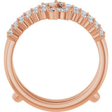 14K Gold Marquise Natural Diamond Ring Guard - Rose Gold - view 2