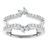 Platinum Marquise Natural Diamond Ring Guard - view 3