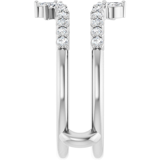 Platinum Marquise Lab-Grown Diamond Ring Guard – 3x1.5mm - view 4