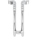 Platinum Marquise Natural Diamond Ring Guard - view 4