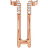 14K Gold Marquise Natural Diamond Ring Guard - Rose Gold - view 4