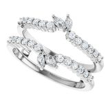 Platinum Marquise Lab-Grown Diamond Ring Guard – 3x1.5mm - view 5