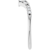 Platinum Tapered Baguette Natural Diamond Contour Band - view 4