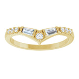 14K Gold Tapered Baguette Lab-Grown Diamond Contour Band - Yellow Gold - view 3