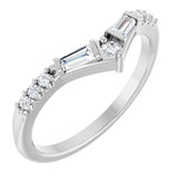 Platinum Tapered Baguette Lab-Grown Diamond Contour Band