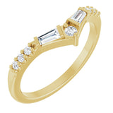 14K Gold Tapered Baguette Lab-Grown Diamond Contour Band - Yellow Gold