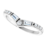 Platinum Tapered Baguette Lab-Grown Diamond Contour Band - view 5