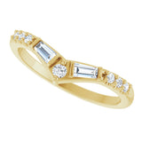 14K Gold Tapered Baguette Lab-Grown Diamond Contour Band - Yellow Gold - view 5