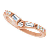 14K Gold Tapered Baguette Lab-Grown Diamond Contour Band - Rose Gold - view 5