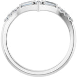 14K Gold Tapered Baguette Lab-Grown Diamond Contour Band - White Gold - view 2