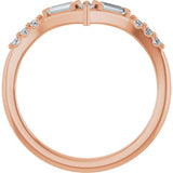 14K Gold Tapered Baguette Lab-Grown Diamond Contour Band - Rose Gold - view 2