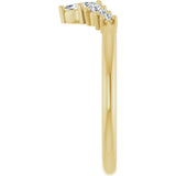 14K Gold Marquise Lab-Grown Diamond Accented Contour Band – 4x2mm - Yellow Gold - view 4