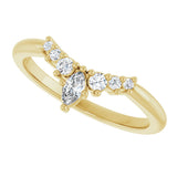 14K Gold Marquise Lab-Grown Diamond Accented Contour Band – 4x2mm - Yellow Gold - view 5