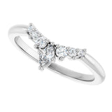 Platinum Marquise Natural Diamond Accented Contour Band – 4x2mm - view 5