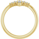 14K Gold Marquise Lab-Grown Diamond Accented Contour Band – 4x2mm - Yellow Gold - view 2