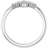 Platinum Marquise Lab-Grown Diamond Accented Contour Band – 4x2mm - view 2
