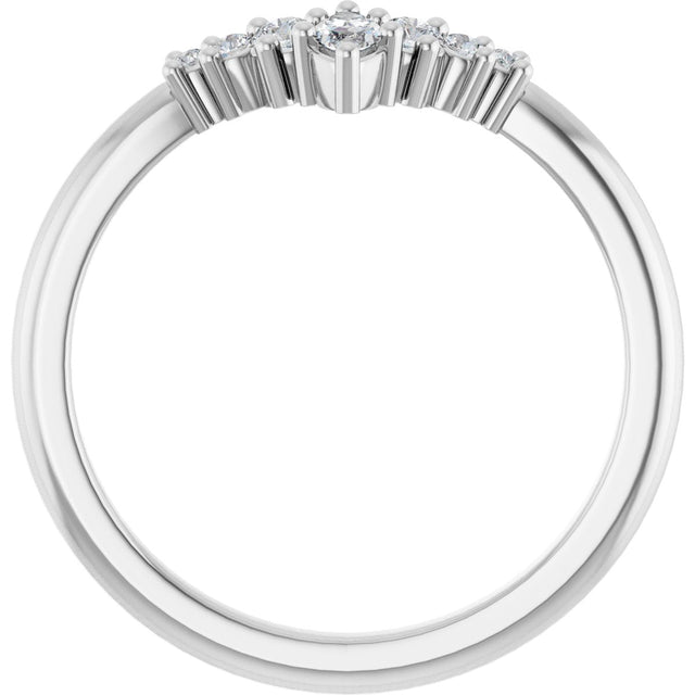 Platinum Marquise Lab-Grown Diamond Accented Contour Band – 4x2mm - view 2