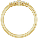 14K Gold Marquise Lab-Grown Diamond Accented Contour Band – 4x2mm - Yellow Gold - view 2
