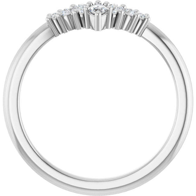 Platinum Marquise Lab-Grown Diamond Accented Contour Band – 4x2mm - view 2