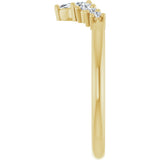 14K Gold Marquise Lab-Grown Diamond Accented Contour Band – 4x2mm - Yellow Gold - view 4