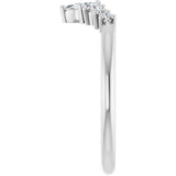 Platinum Marquise Natural Diamond Accented Contour Band – 4x2mm - view 4