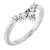 Platinum Marquise Natural Diamond Accented Contour Band – 4x2mm