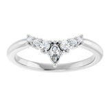 Platinum Marquise Natural Diamond Accented Contour Band – 4x2mm - view 3