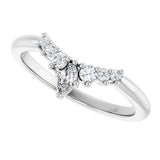 Platinum Marquise Lab-Grown Diamond Accented Contour Band – 4x2mm - view 5