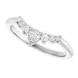 Platinum Marquise Lab-Grown Diamond Accented Contour Band – 4x2mm - view 5