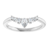 14K Gold Marquise Lab-Grown Diamond Accented Contour Band – 4x2mm - White Gold - view 3