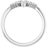 Platinum Marquise Lab-Grown Diamond Accented Contour Band – 4x2mm - view 2