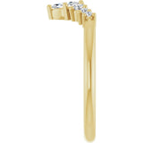 14K Gold Marquise Natural Diamond Accented Contour Band – 4x2mm - Yellow Gold - view 4