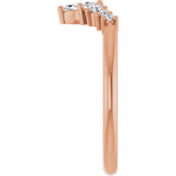 14K Gold Marquise Lab-Grown Diamond Accented Contour Band – 4x2mm - Rose Gold - view 4