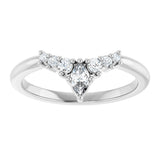 Platinum Marquise Lab-Grown Diamond Accented Contour Band – 4x2mm - view 3
