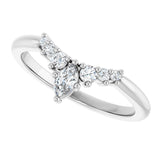 Platinum Marquise Lab-Grown Diamond Accented Contour Band – 4x2mm - view 5