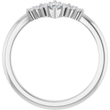 Platinum Marquise Lab-Grown Diamond Accented Contour Band – 4x2mm - view 2