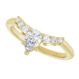 14K Gold Marquise Lab-Grown Diamond Accented Contour Band – 4x2mm - Yellow Gold - view 5