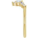 14K Gold Marquise Natural Diamond Accented Contour Band – 4x2mm - Yellow Gold - view 4