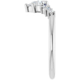 14K Gold Marquise Lab-Grown Diamond Accented Contour Band – 4x2mm - White Gold - view 4