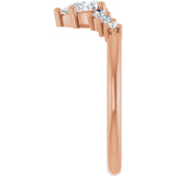 14K Gold Marquise Lab-Grown Diamond Accented Contour Band – 4x2mm - Rose Gold - view 4