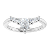 14K Gold Marquise Lab-Grown Diamond Accented Contour Band – 4x2mm - White Gold - view 3