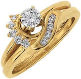 14K Gold Round Natural Diamond Wrap-Style Ring Enhancer – 1.3mm Stones - view 5