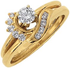 14K Gold Round Natural Diamond Wrap-Style Ring Enhancer – 1.3mm Stones - view 5