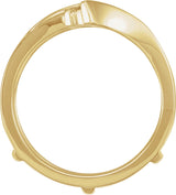 14K Gold Round Natural Diamond Ring Guard – 1/4 CTW - Yellow Gold - view 2