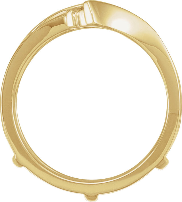 14K Gold Round Natural Diamond Ring Guard – 1/4 CTW - Yellow Gold - view 2