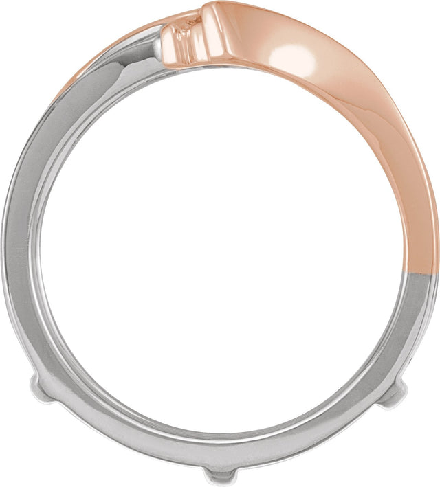 14K Gold Round Natural Diamond Ring Guard – 1/4 CTW - Two-Tone - view 2