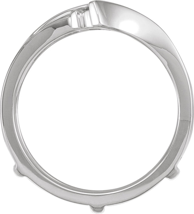 14K Gold Round Natural Diamond Ring Guard – 1/4 CTW - White Gold - view 2