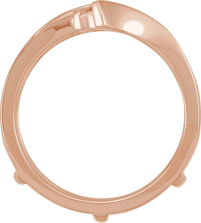 14K Gold Round Natural Diamond Ring Guard – 1/4 CTW - Rose Gold - view 2