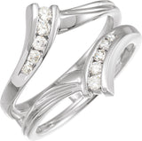 14K Gold Round Natural Diamond Ring Guard – 1/4 CTW - White Gold